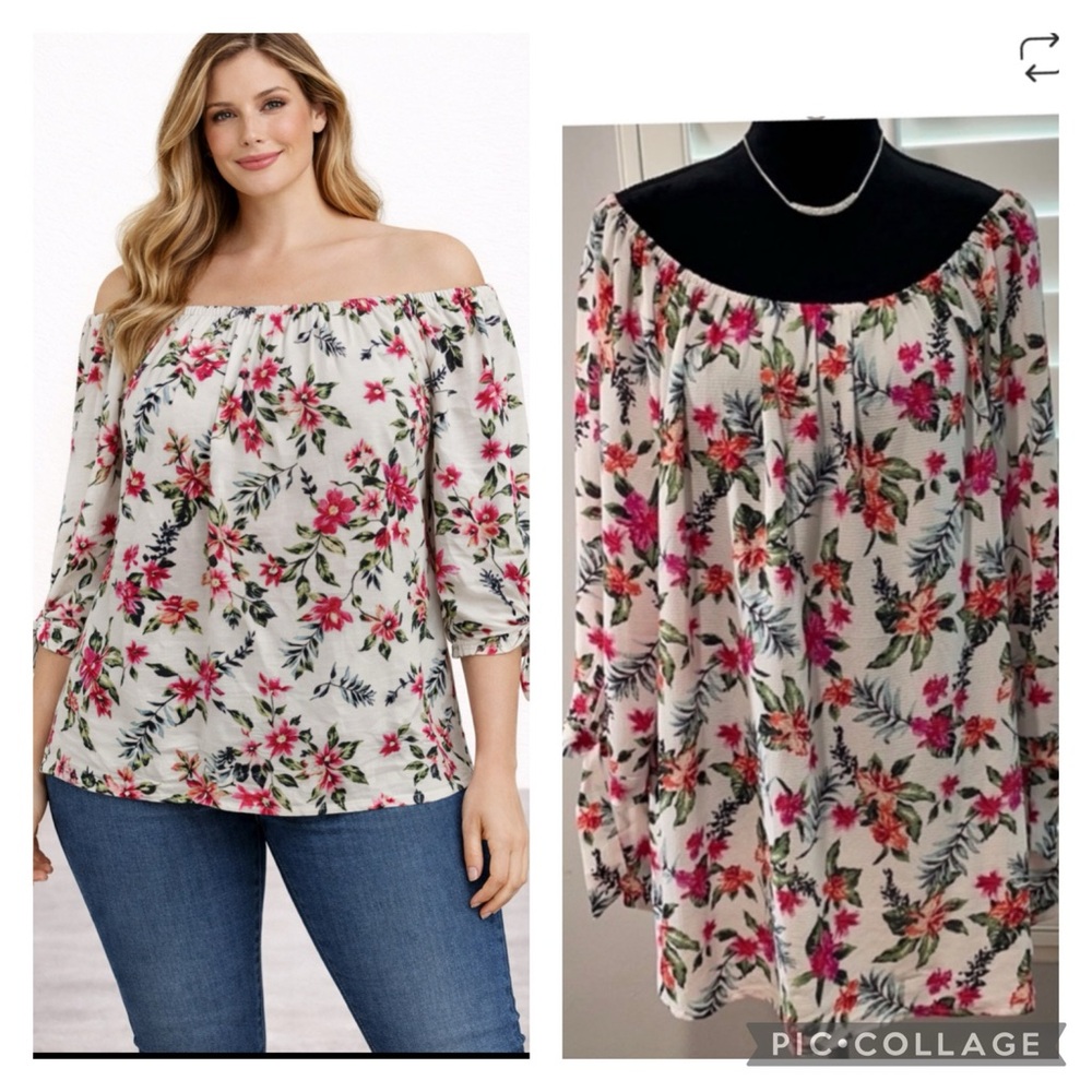 Floral 3/4 sleeve blouse